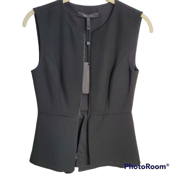 BCBGMaxAzria Abrielle Zip-Front Peplum Top SIZE XXS - Picture 6 of 14